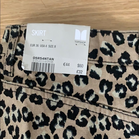 NWT Topshop Half Zip Leopard / Cheetah Mini Skirt - Picture 7 of 7